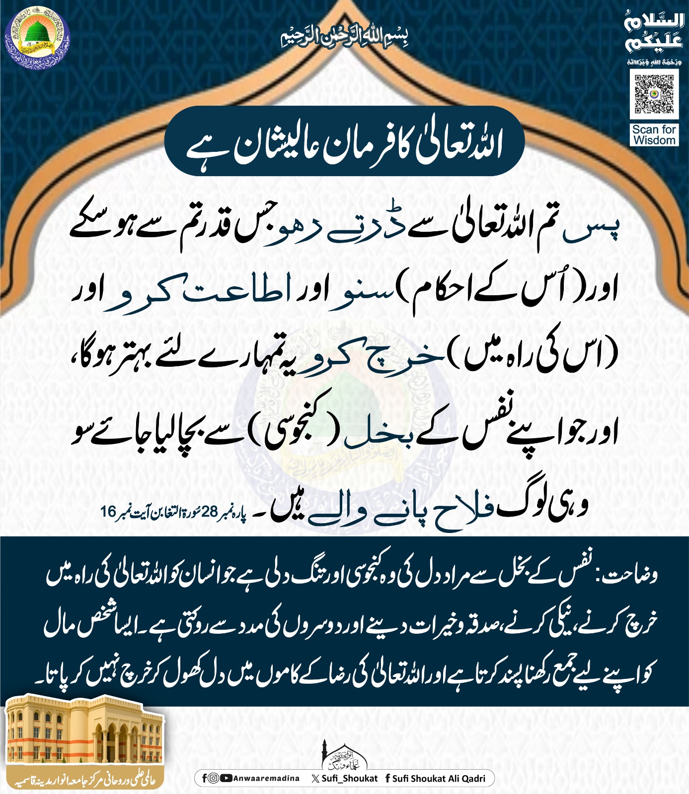 نفس کے بخل سے بچنا