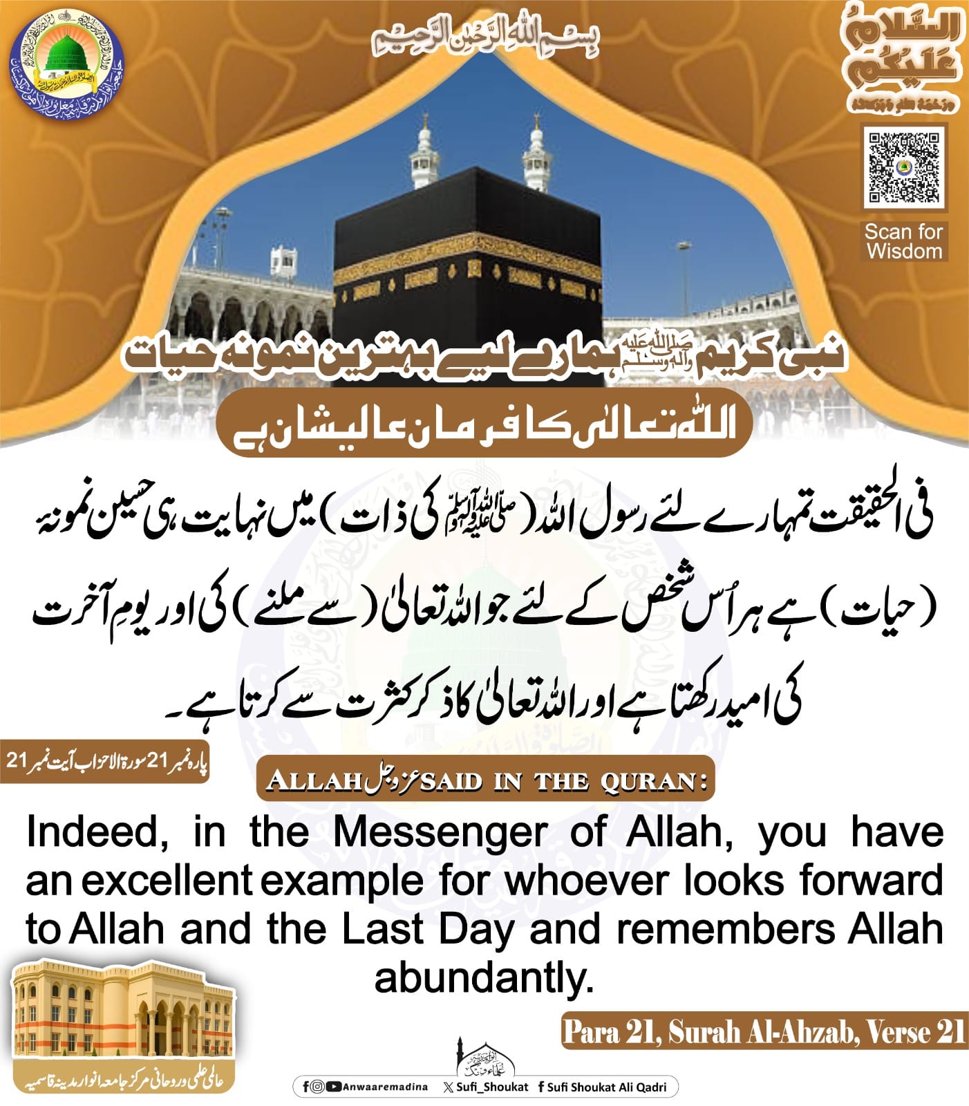 اسوۂ رسول ﷺ بہترین نمونہ