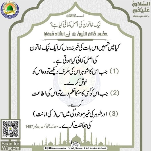 نیک خاتون کی اصل کمائی