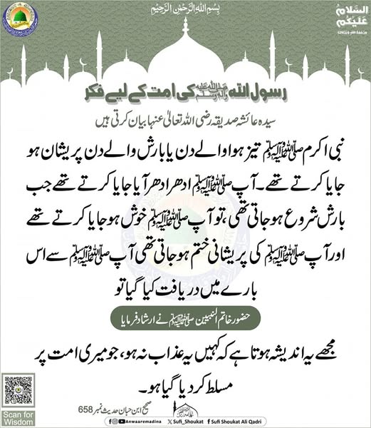 رسول الله ﷺ کی امت کے لیے فکر