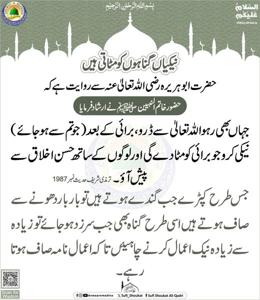 نیکیاں گناہوں کو مٹاتی ہیں