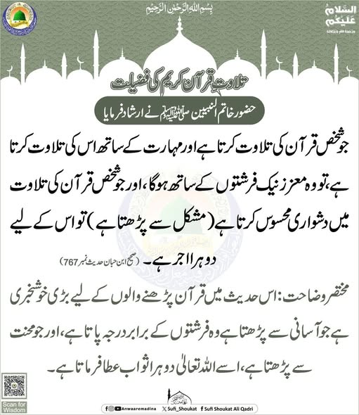 تلاوت قرآن کریم کی فضیلت