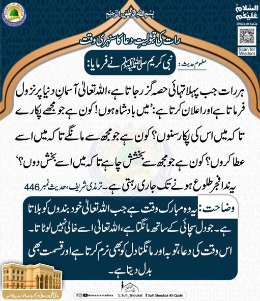  قبولیتِ دعا کا سنہری وقت