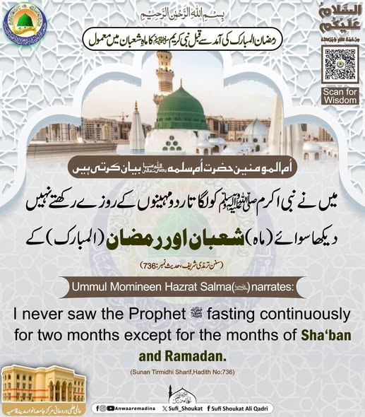  نبی کریم ﷺ کا ماہ شعبان میں معمول