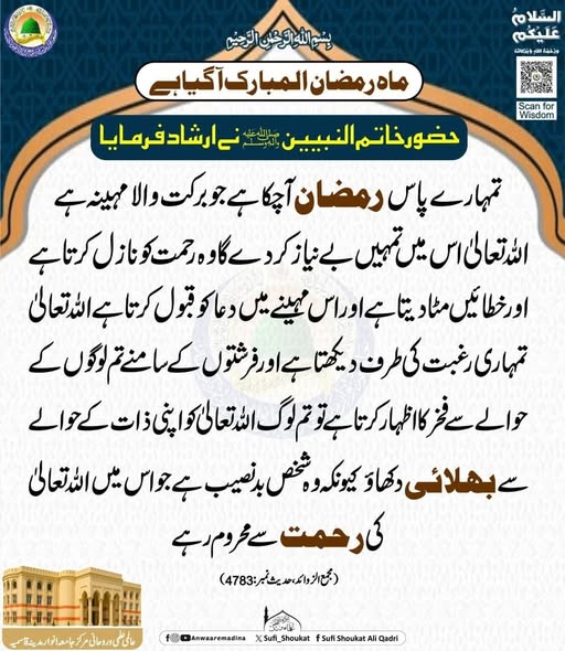 ماه رمضان المبارک آگیا ہے