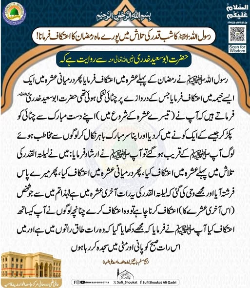 رسول اللہ ﷺ  کا رمضان میں اعتکاف