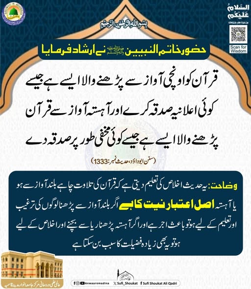   قرآن کو اونچی اور آہستہ آواز میں پڑھنا