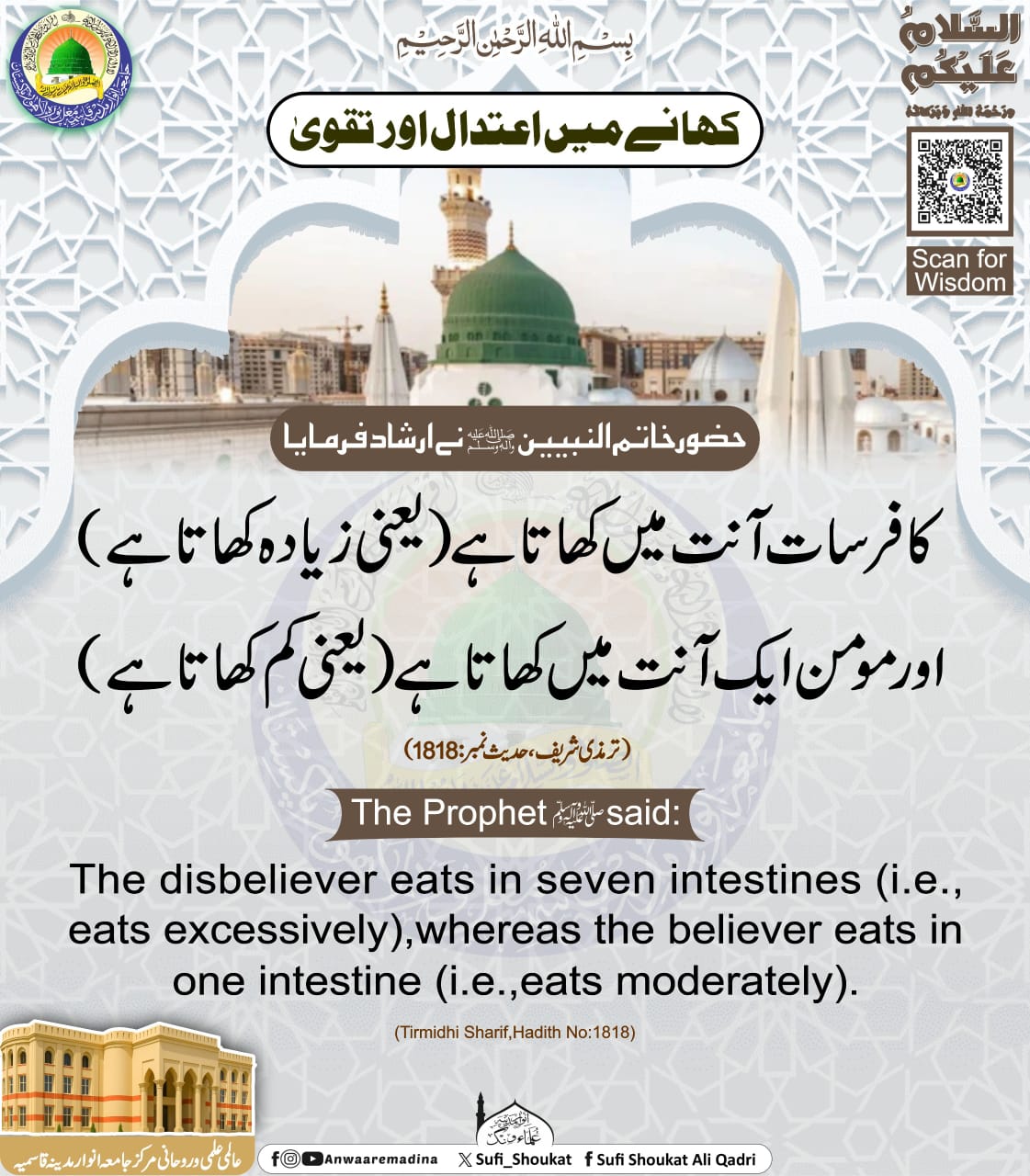 کھانے میں اعتدال اور تقویٰ