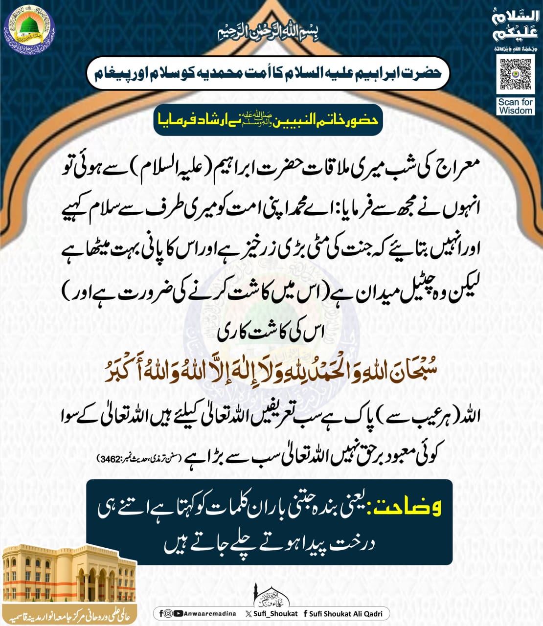 حضرت ابراہيم کا اُمت محمدیه کو سلام