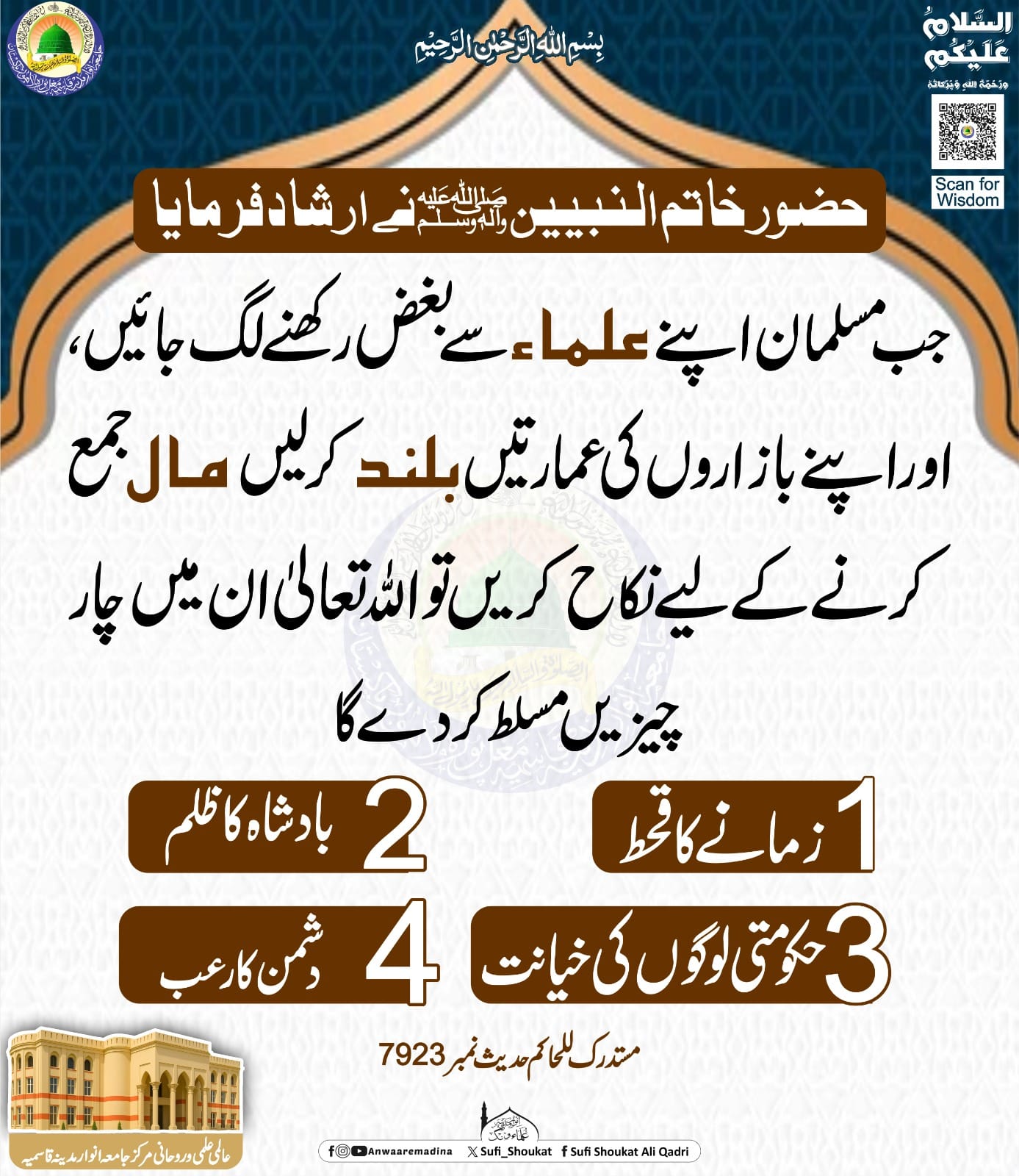  علماء سے بغض رکھنا