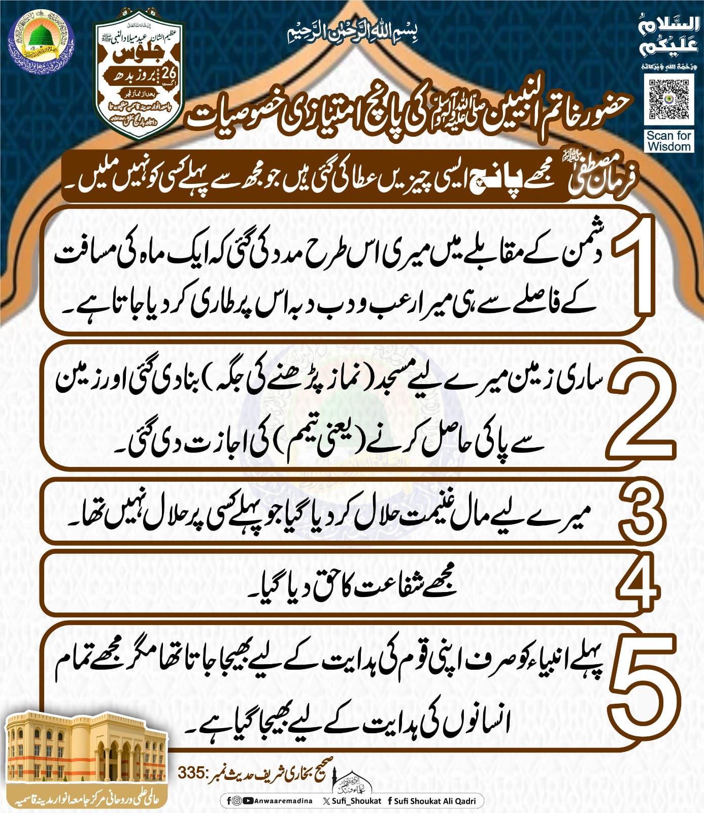 حضور کی پانچ امتیازی خصوصیات