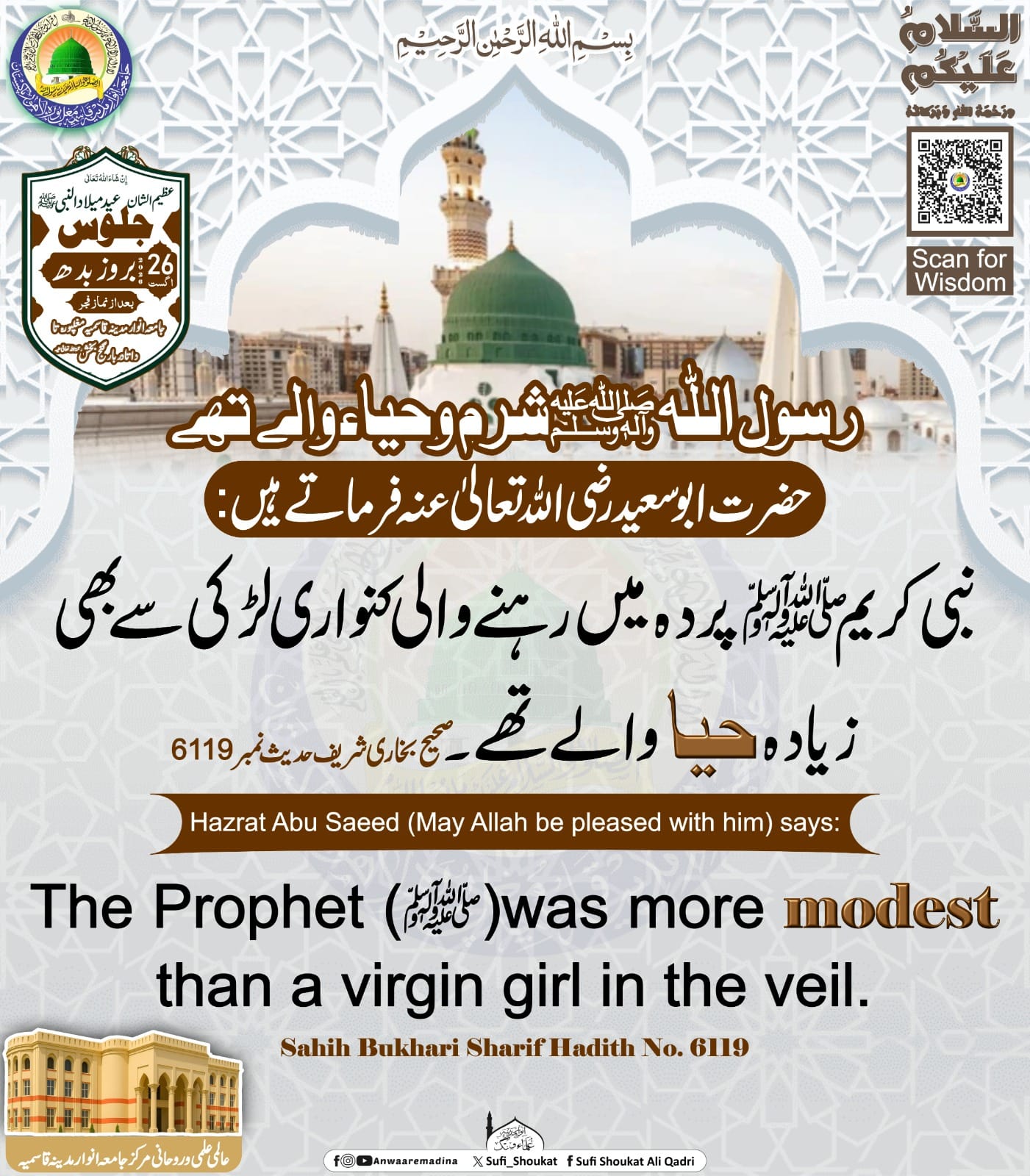 رسول اللهﷺکی شرم وحياء