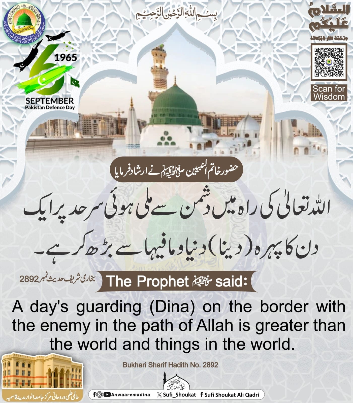   اللہ تعالیٰ کی راہ میں  پہرہ دینا