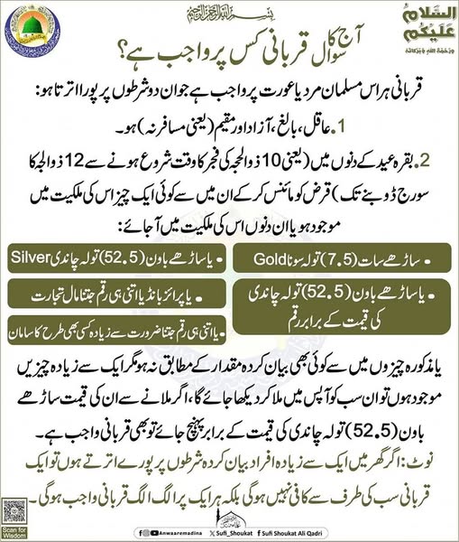 قربانی کس پر واجب ہے