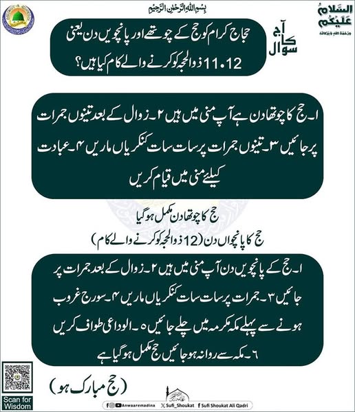  ذوالحجہ کو کرنے والے کام 11,12