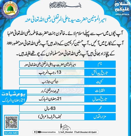  حضرت علی  کا تعارف