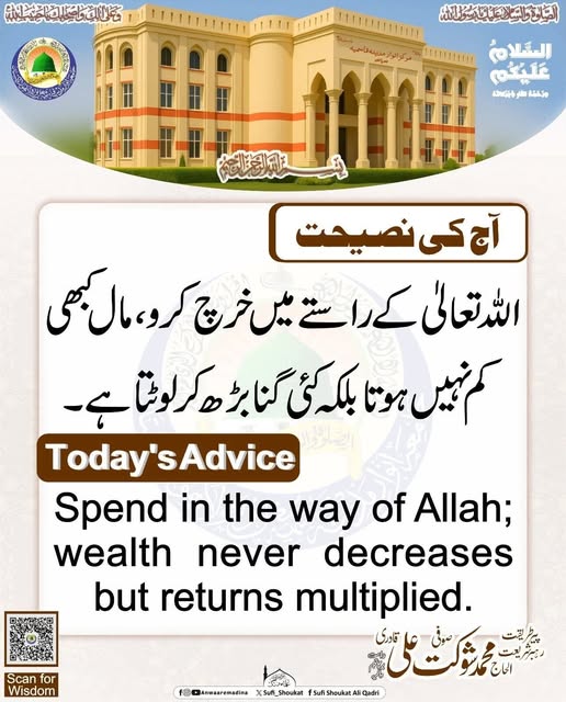 اللہ تعالی کے راستے میں خرچ کرو